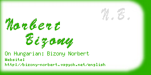 norbert bizony business card